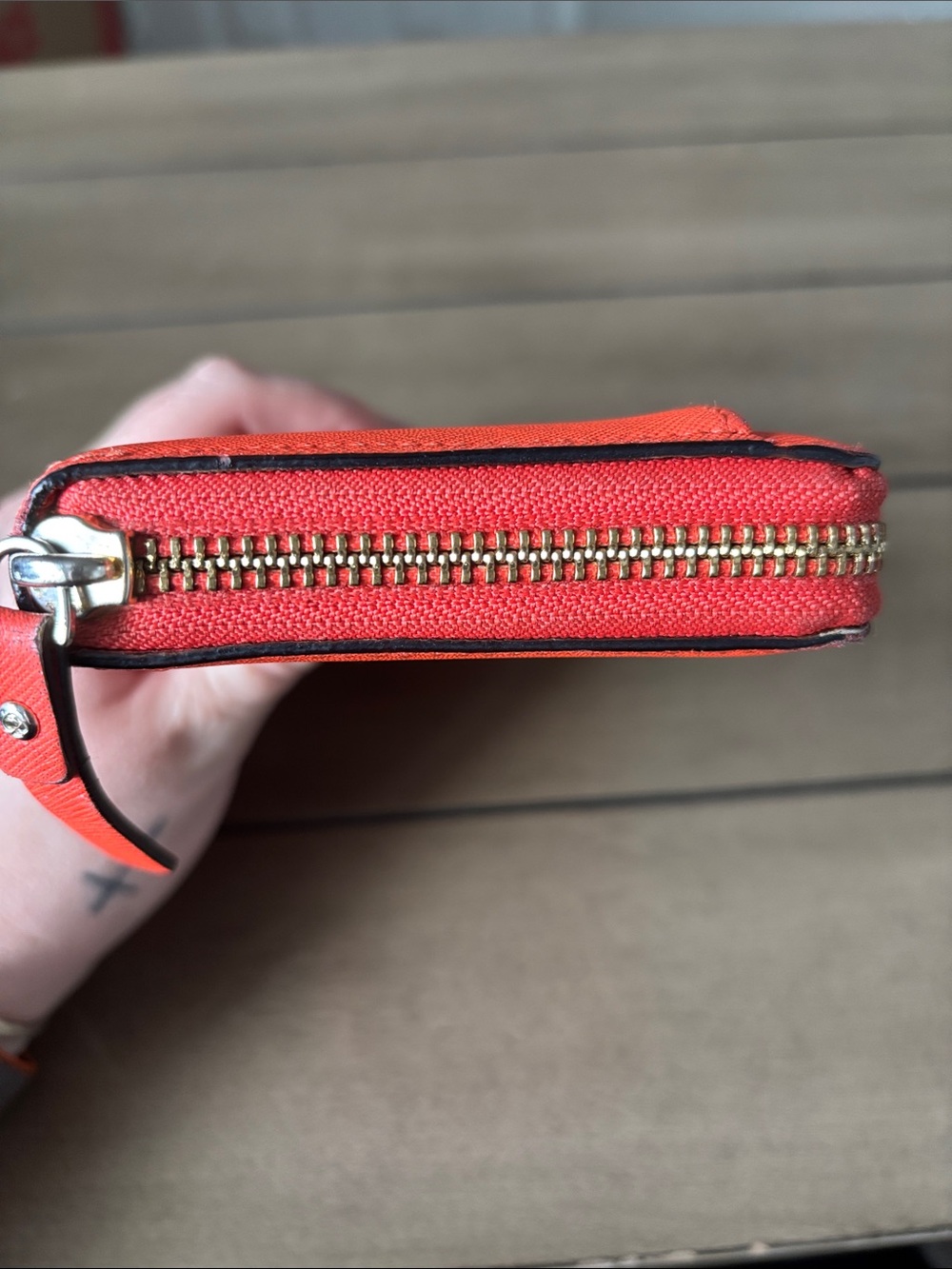 kate spade Saffiano Zip-Around Wallet in Orange-Red - Picture 15 of 17